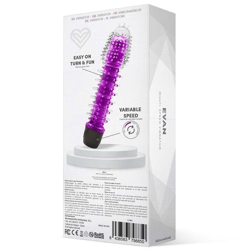 Вибратор с пупырышками Evan Multi-speed Vibe Purple. Артикул: IXI65654