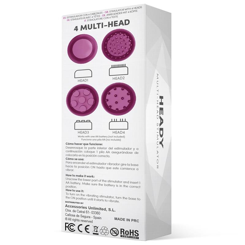 Мини вибратор Heady Stimulator Multi-head Purple. Артикул: IXI65666