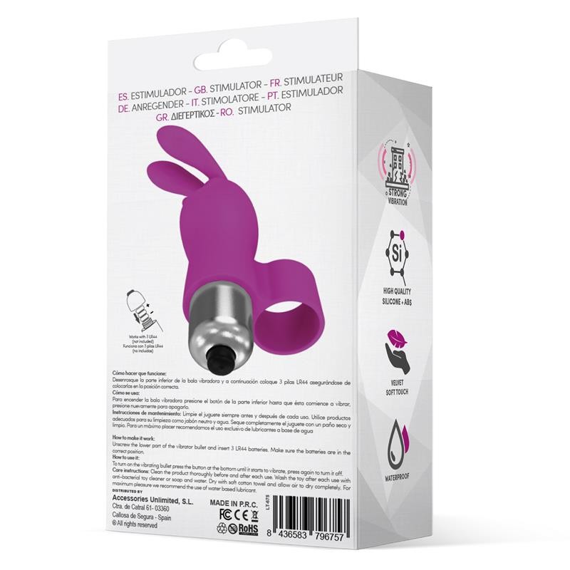 Вибратор на палец Fingyhop Vibrating Bullet Rabbit Purple. Артикул: IXI65672