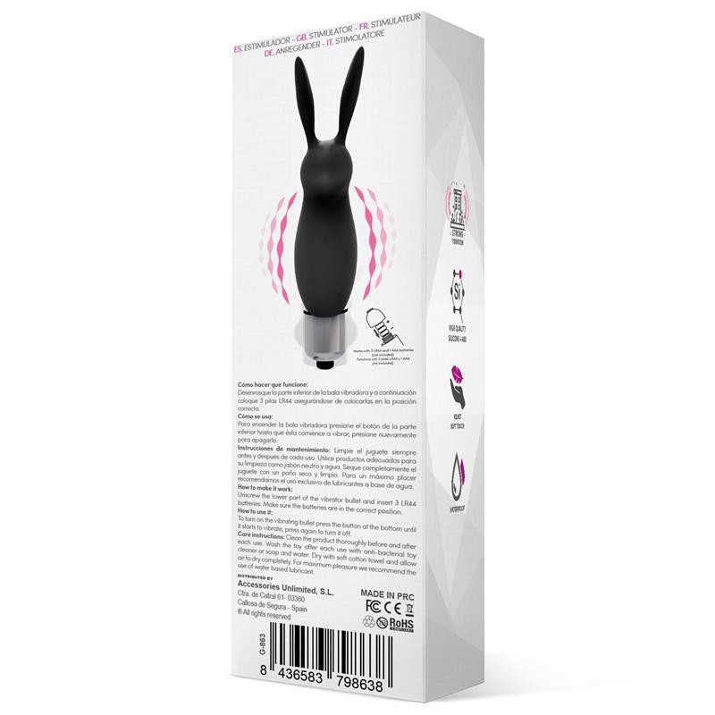 Мини вибратор Hopye Rabbit Vibrating Bullet Silicone Black. Артикул: IXI65678