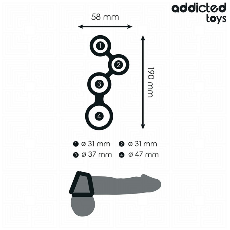 Кольца для фиксации мошонки Penis Ring Dividers Testicles. Артикул: IXI65763