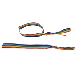LGBT Flag Silver Ball Bracelet