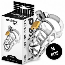 ���� �������� ��� ������ Locked Silver Lock Penis Cage Metal
