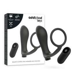 �������� ���������� Penis Ring Remote Control Anal Plug Black
