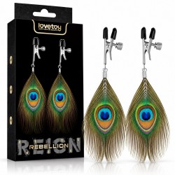 ��������� ��� ������ Rebellion Reign Nipple Clamp Peacock Feather Tassles