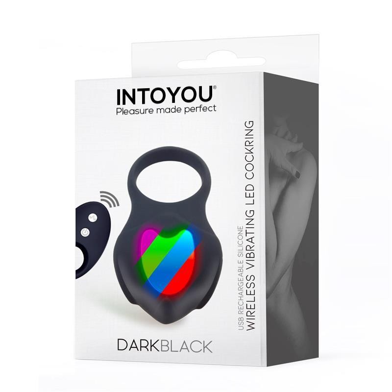 Насадка на пенис Darkblack Vibrating Ring Led Remote Control. Артикул: IXI66256
