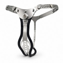 Stainless Steel Chain Waist Belt Press Lock Chastity Belt