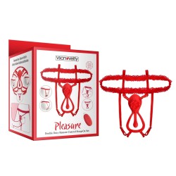 Double Duty Remote Control Strap-On Clitoral Stimulator Set