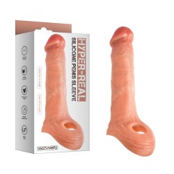 Hyper-Real Silicone Penis Sleeve Plus 6cm