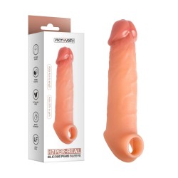 Hyper-Real Silicone Penis Sleeve Plus 4cm