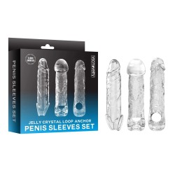 Jelly Crystal Loop-Anchor Penis Sleeve Set