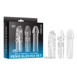 Jelly Crystal Textured Penis Sleeves Set