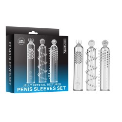 Jelly Crystal Textured Penis Sleeves Set