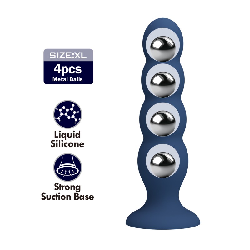 Metal Liquid Silicone Anal Plug Balls. Артикул: IXI66534