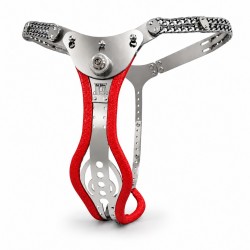 Stainless Steel Chain Waist Belt Press Lock Chastity Belt