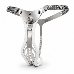 Stainless Steel Chain Waist Belt Press Lock Chastity Belt