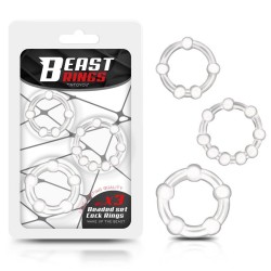 Set Of 3 Cock Rings Beaded Flexible
