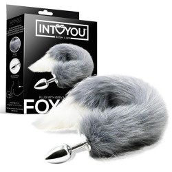�������� ������ � ������� Anal Plug Grey White Foxy Tail