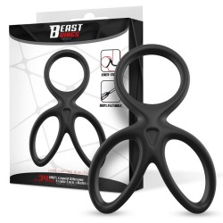 ����������� ������ Triple Penis Testicles Ring Liquid Silicone