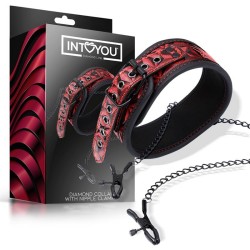 ������� � �������� ��� ������ Llar Nipple Clamps Diamond Vegan Leather