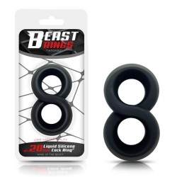 ����������� ������ Double Penis Ring Liquid Silicone Black