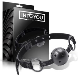 ���� �� ������� Breathable Gag Ball Sapphire Vegan Leather