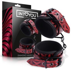 ��������� Adjustable Padded Handcuffs Diamond Vegan Leather