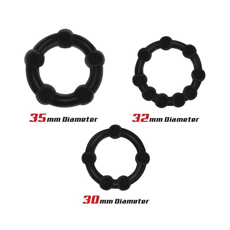 Набор эрекционных колец Set Of 3 Cock Ring Beaded Flexible. Артикул: IXI66731