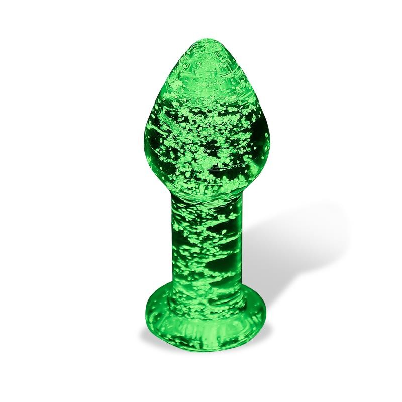 Анальная пробка Glow In The Dark Glass Butt Plug. Артикул: IXI66737