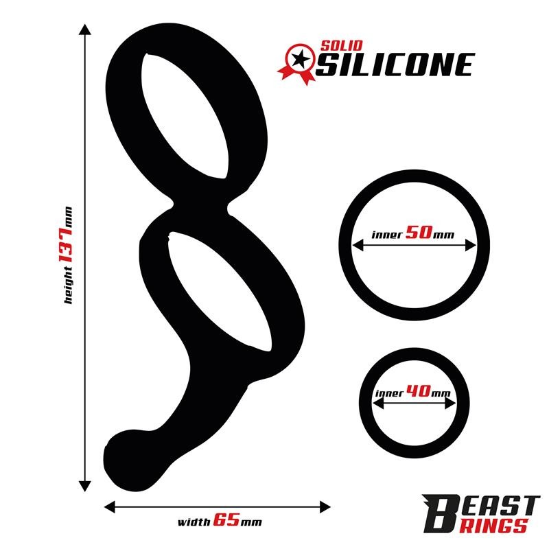 Эрекционное кольцо Double Penis Ring Solid Silicone. Артикул: IXI66740