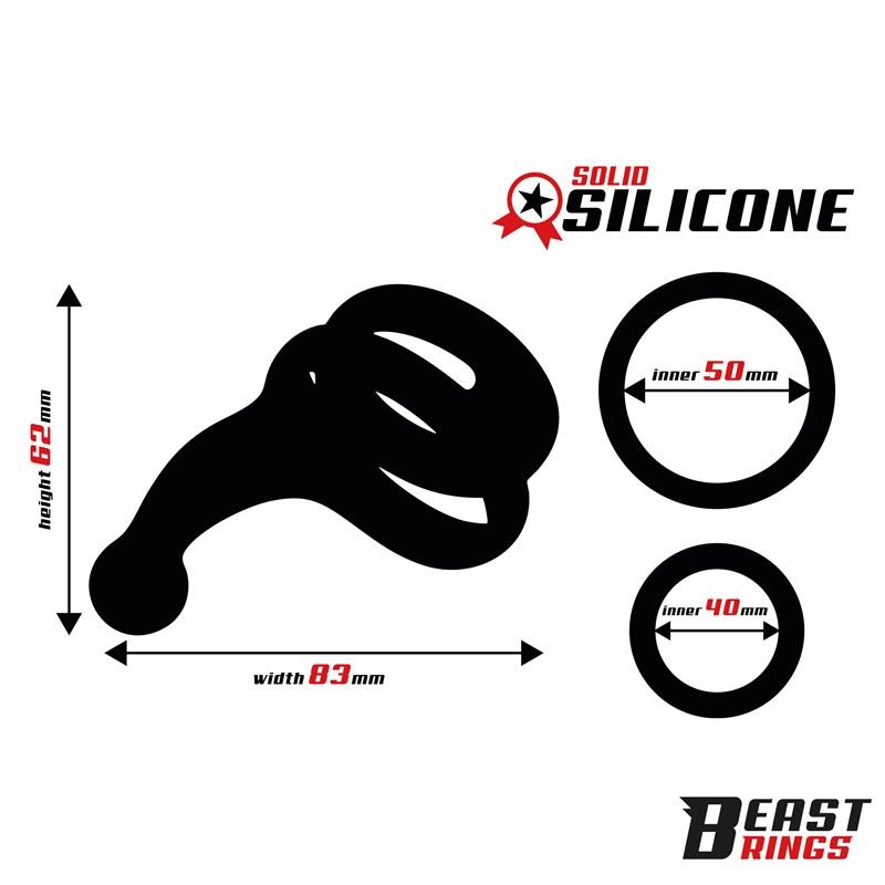 Эрекционное кольцо Double Penis Ring Solid Silicone. Артикул: IXI66755
