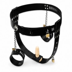 ������� ���� �������� Black Chastity Belt Handcuffs Vaginal Plug
