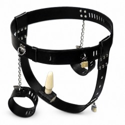 ������� ���� �������� Black Chastity Belt Handcuffs Anal Plug