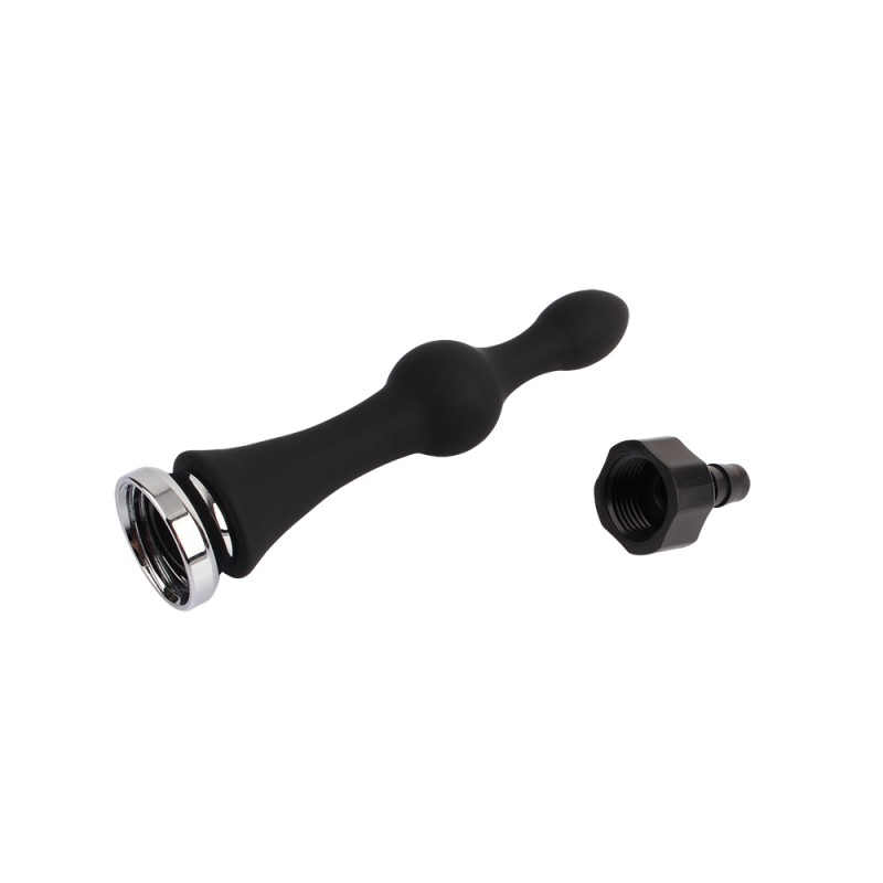 Черная анальная насадка на душ Teasing Enema Play Attachment